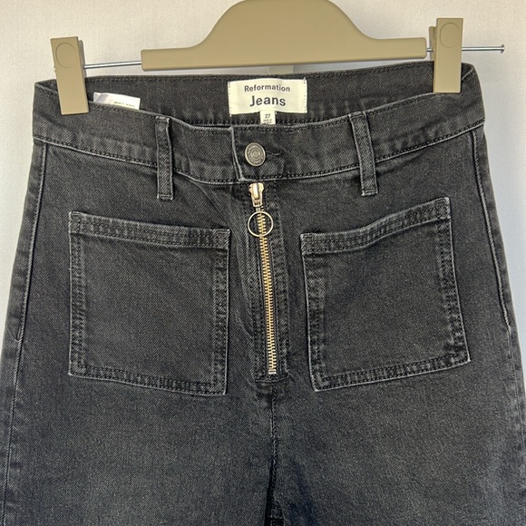 Reformation Peyton Zip Ultra High Rise Bootcut Jeans - size 27- black - Picture 7 of 10